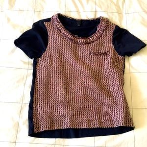 J.Crew Small Pink/Navy Tweed tee